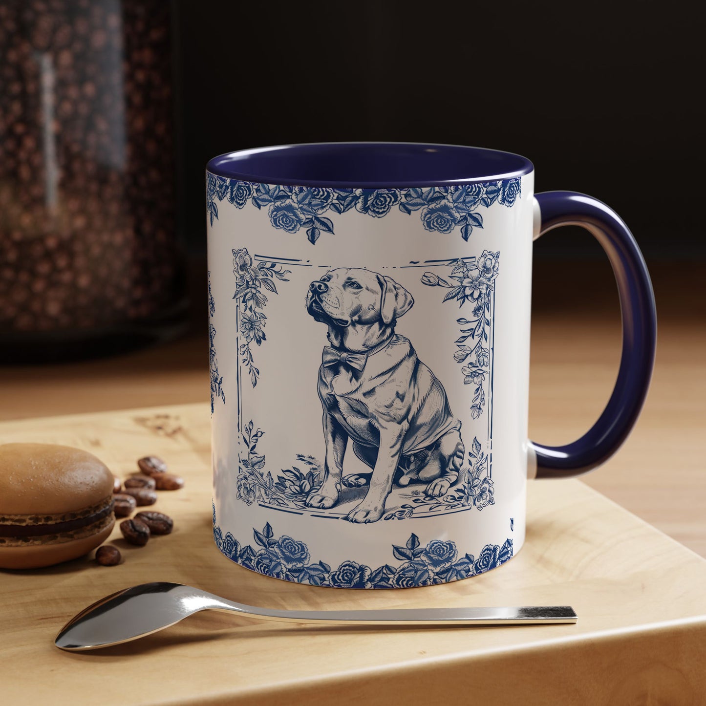 PST73 Toile De Jouy Style Labrador Dog Lover - White Mug Accent Mug