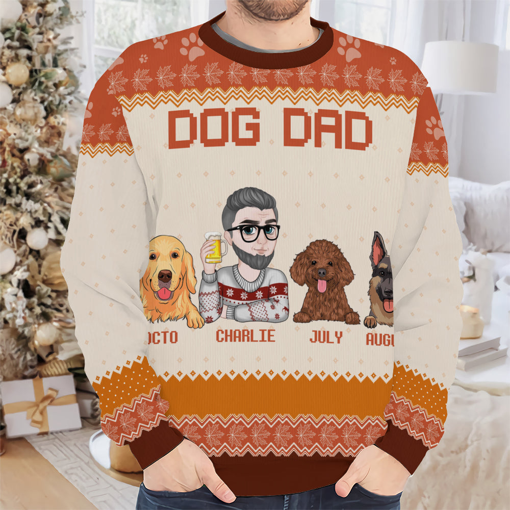 PSTS20 Dog Dad Autumn Leave - Personalized Custom Sweater