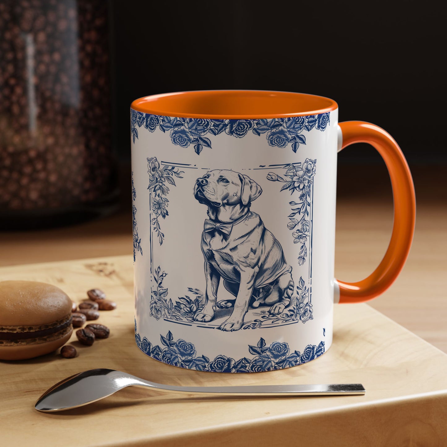 PST73 Toile De Jouy Style Labrador Dog Lover - White Mug Accent Mug