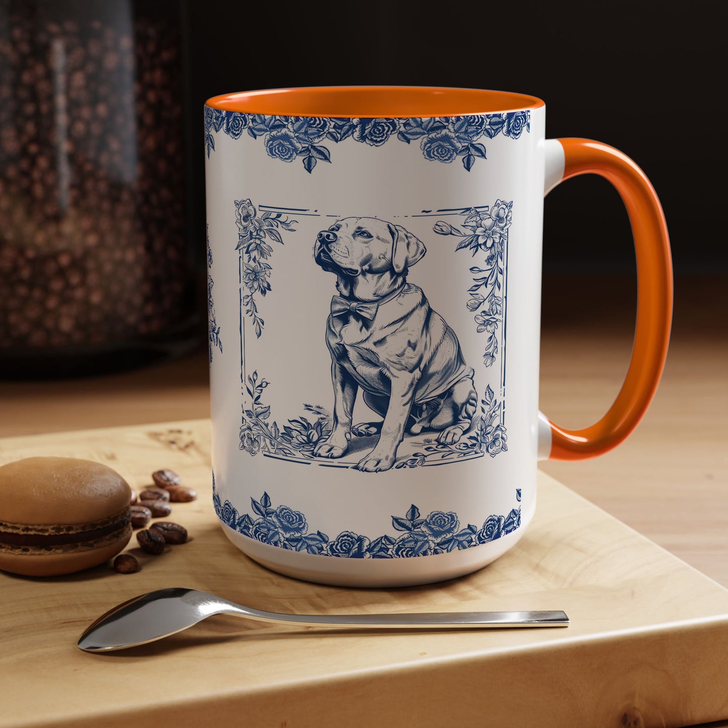 PST73 Toile De Jouy Style Labrador Dog Lover - White Mug Accent Mug