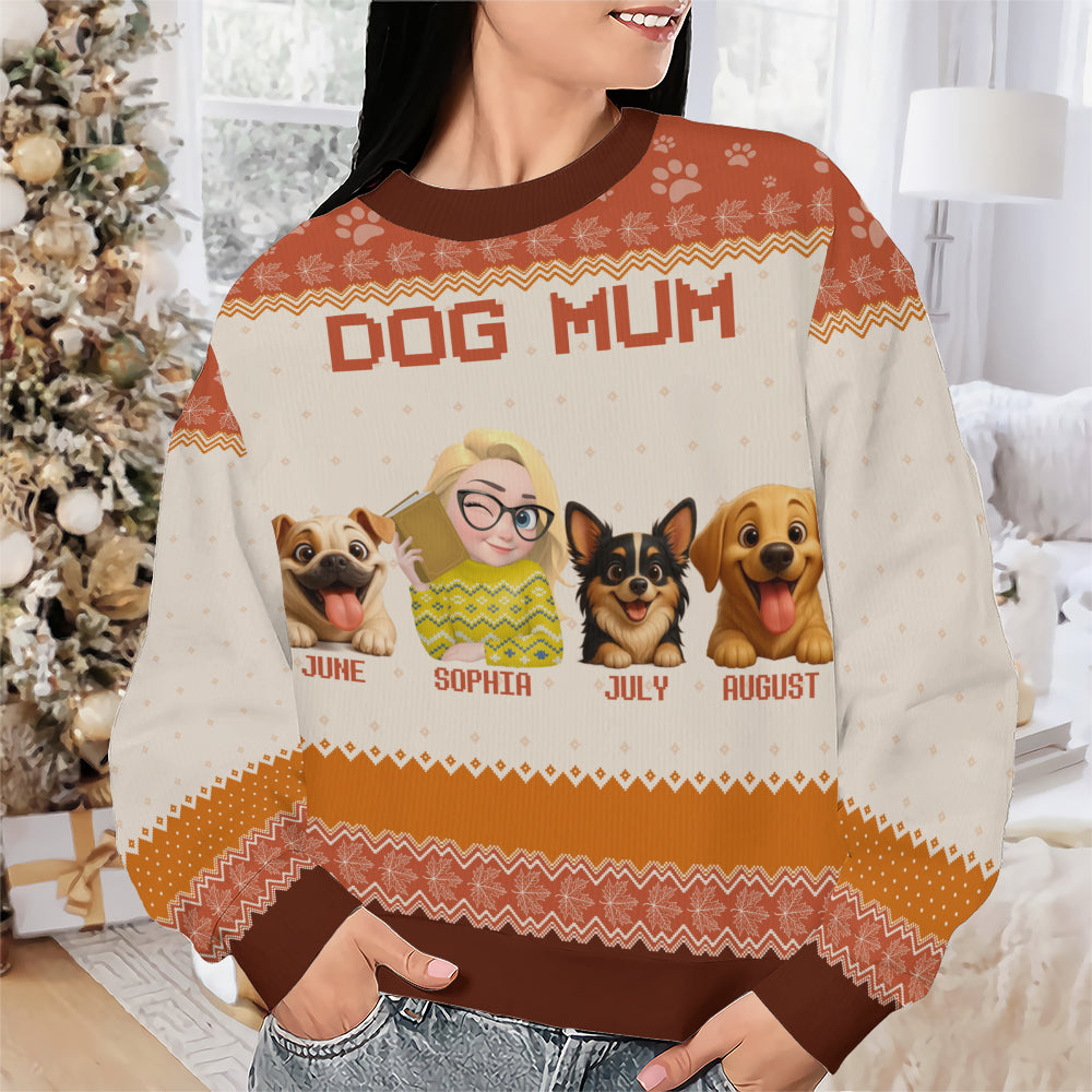 PSTS19 Dog Mom Mum Pack 3D Autumn Leave - Personalized Custom Sweater