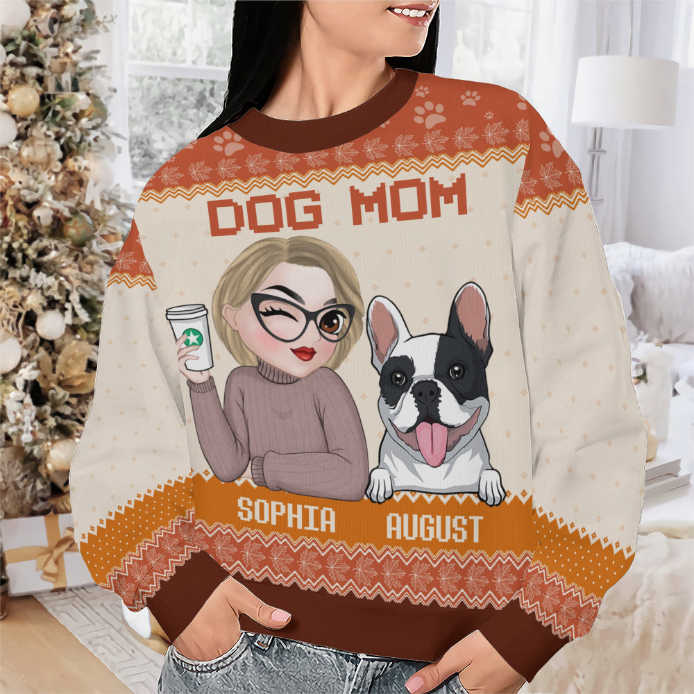 PSTS18 Dog Mom Mum Autumn Leave - Personalized Custom Sweater