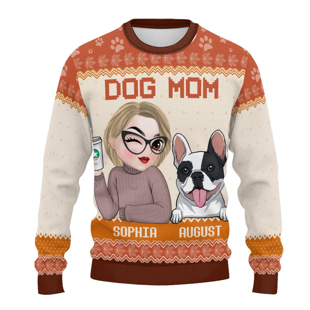 PSTS18 Dog Mom Mum Autumn Leave - Personalized Custom Sweater