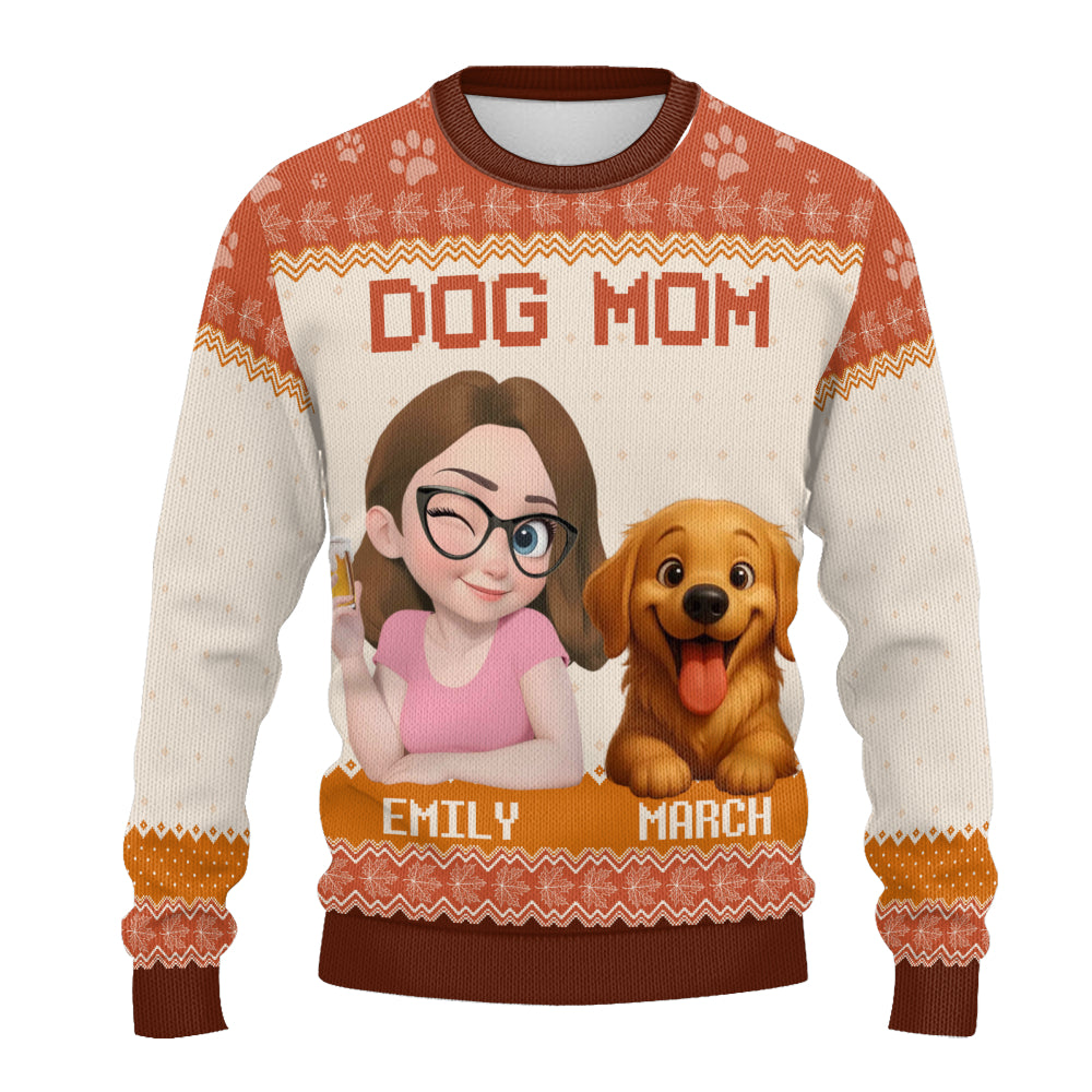 PSTS19 Dog Mom Mum Pack 3D Autumn Leave - Personalized Custom Sweater
