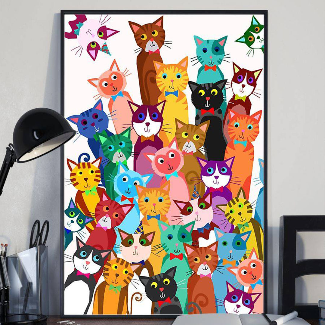 PSAH04 Colorful Cats Poster