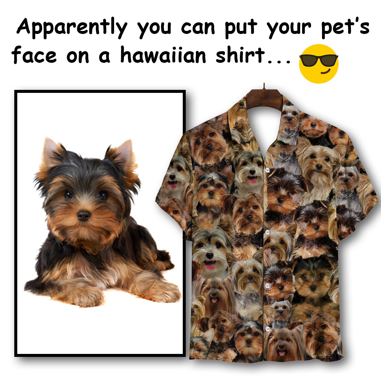 PSH13 Personalized Photo Upload Cat Lover Face Custom Hawaiian Shirt