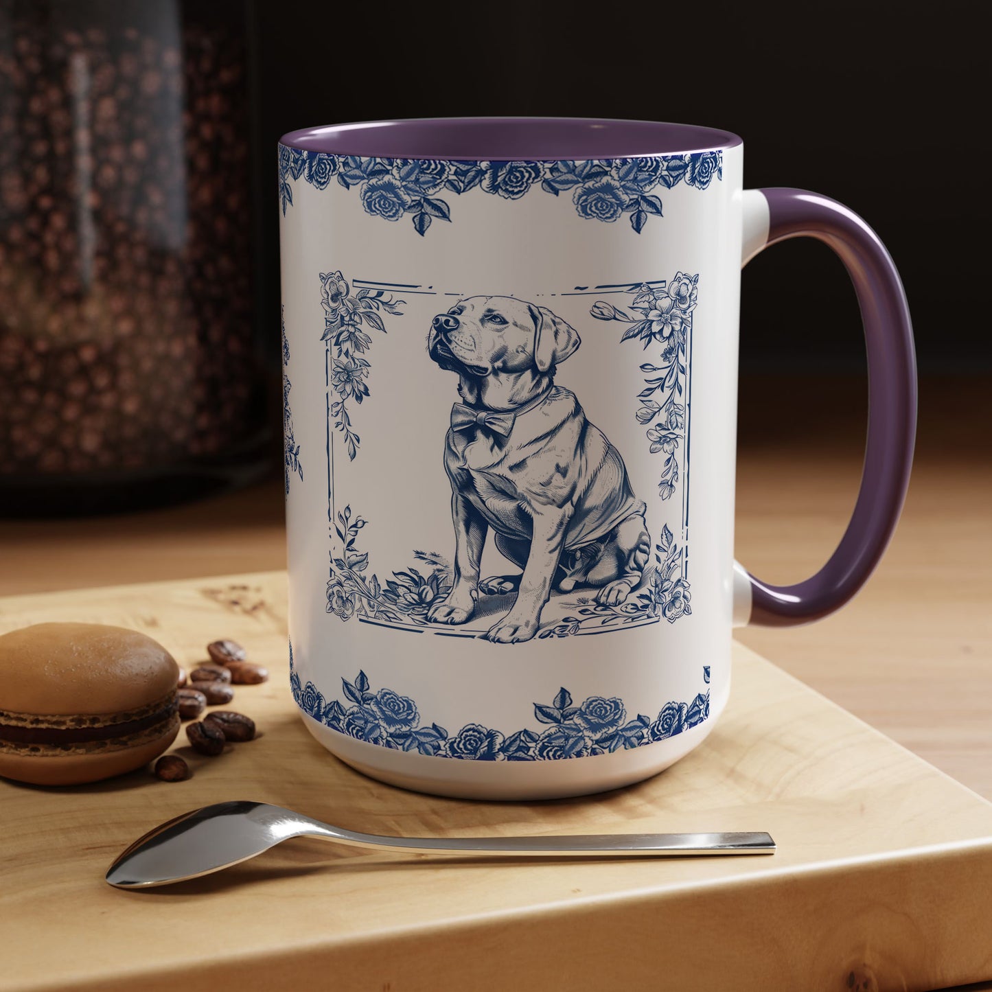PST73 Toile De Jouy Style Labrador Dog Lover - White Mug Accent Mug