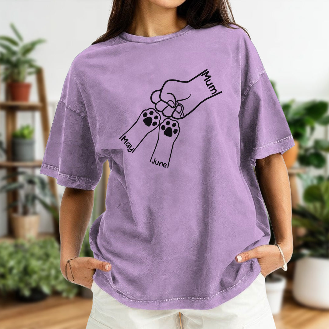 ETT3051 The Road To My Heart Is Paved With Paw Prints - Personalized Custom Washed T-shirt