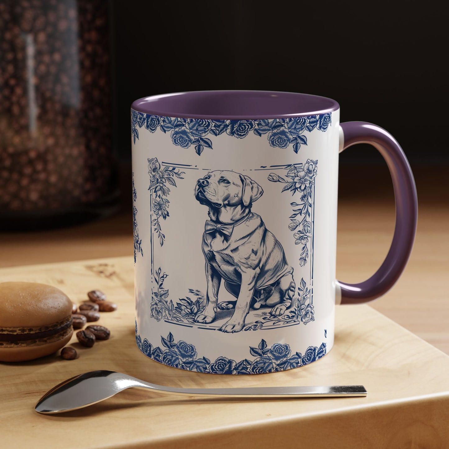 PST73 Toile De Jouy Style Labrador Dog Lover - White Mug Accent Mug