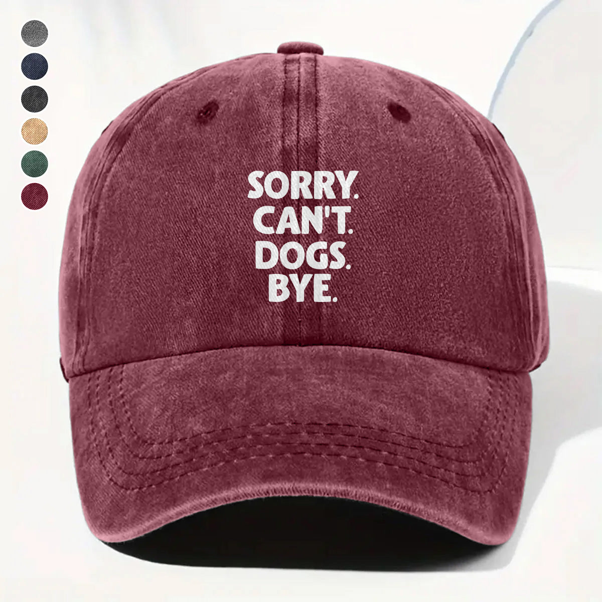 PSC13 Sorry Can't Dogs Bye - Wash Denim Cap