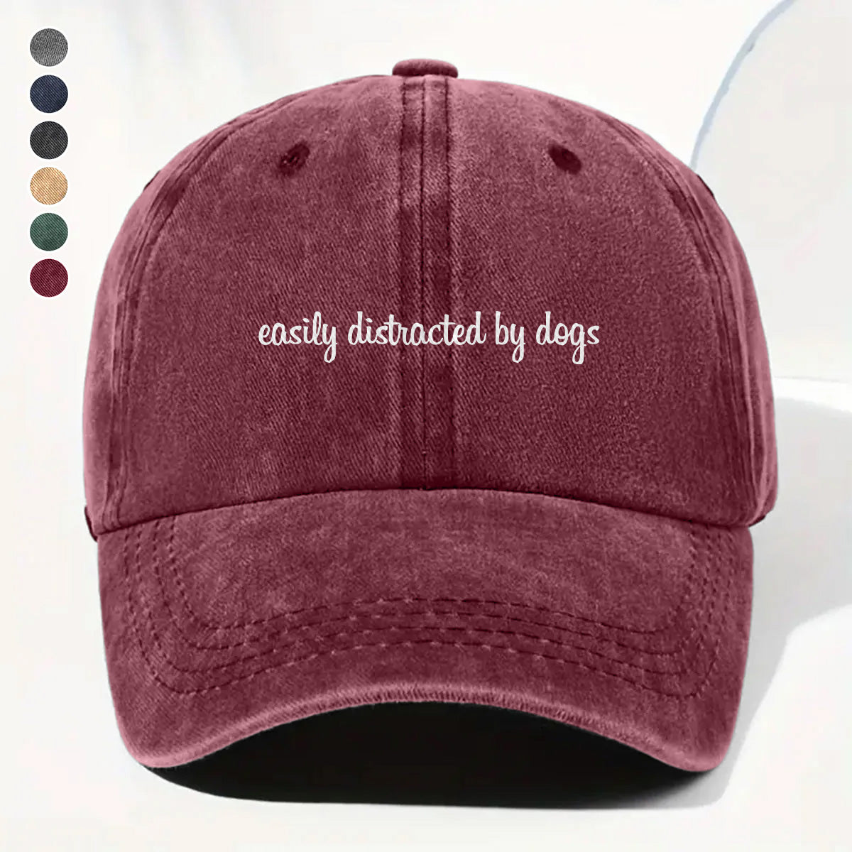 PSC11 Easily Distracted By Dogs - Wash Denim Cap
