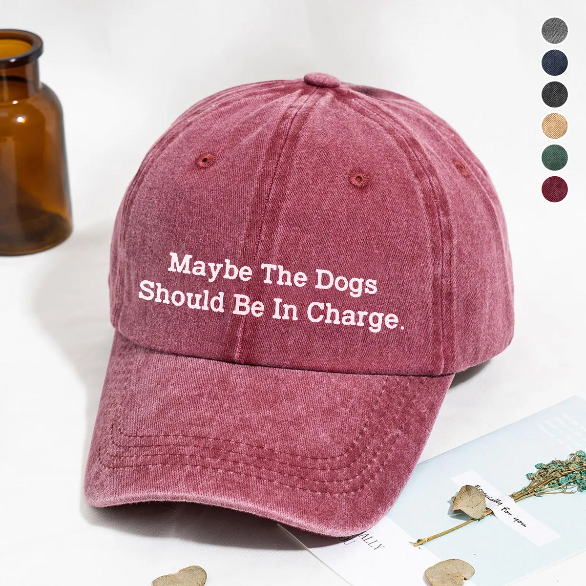 PSC27 Maybe The Dogs Should Be In Charge - Wash Denim Cap