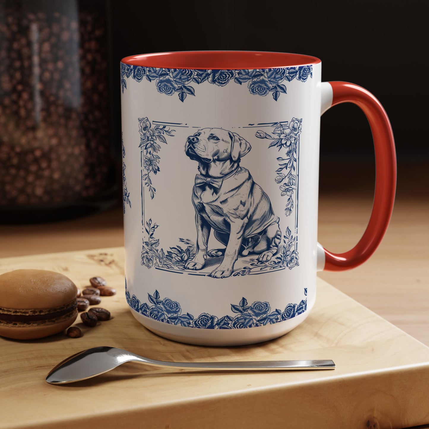 PST73 Toile De Jouy Style Labrador Dog Lover - White Mug Accent Mug