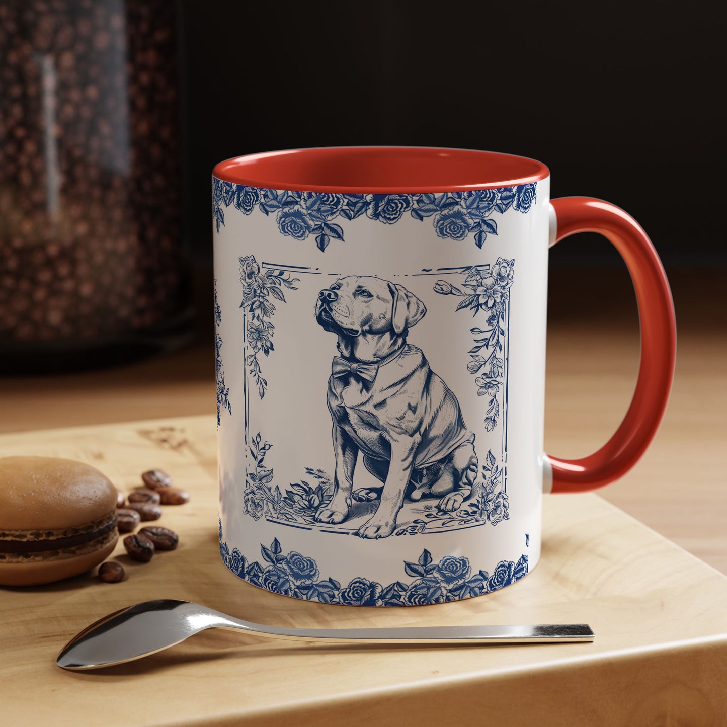 PST73 Toile De Jouy Style Labrador Dog Lover - White Mug Accent Mug