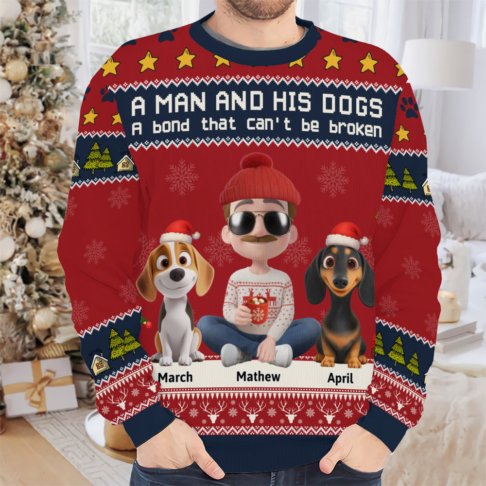 PSTS03 A Man And His Dog Xmas - Personalized Custom Sweater