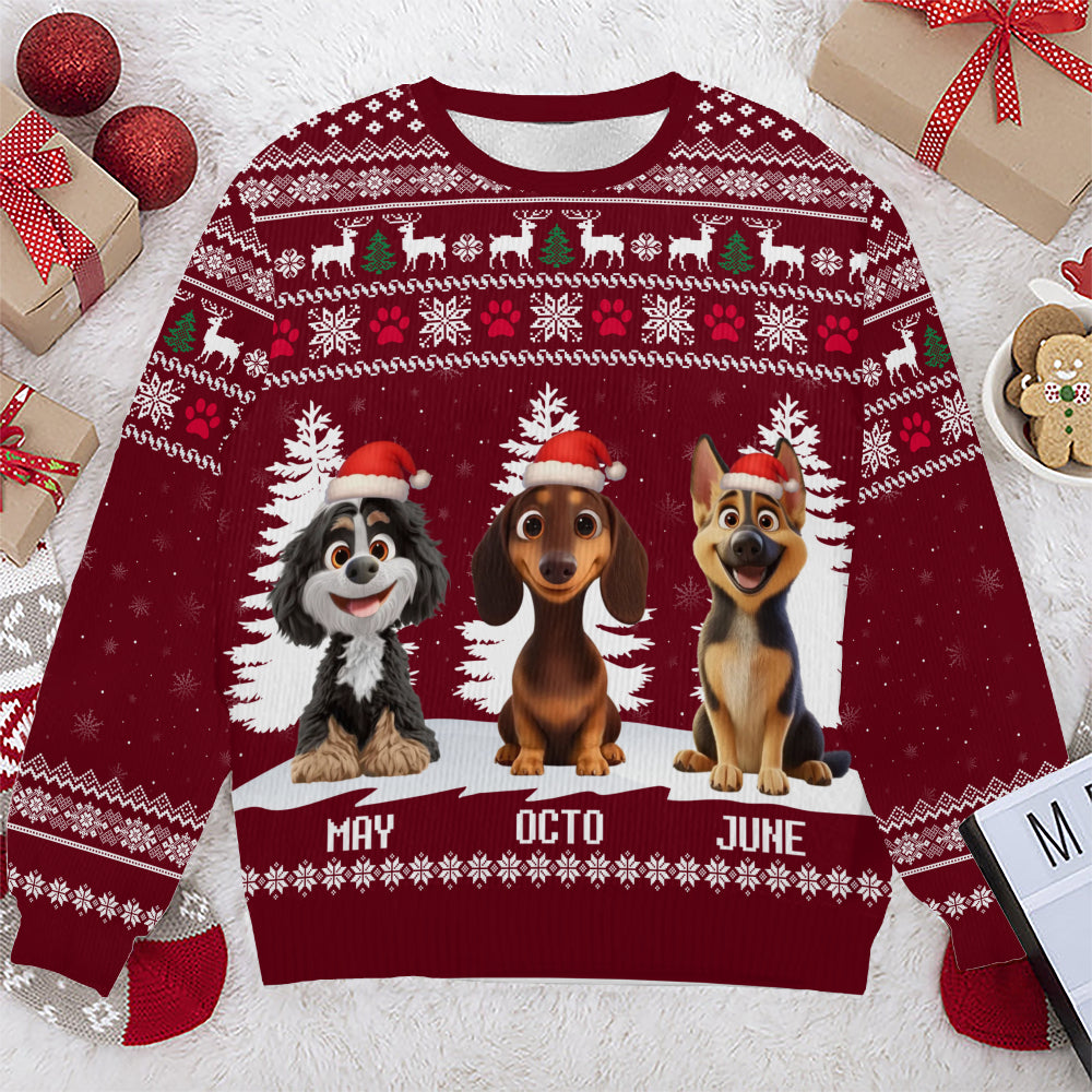 PSTS34 Dog Lover Christmas Pattern - Personalized Custom Sweater