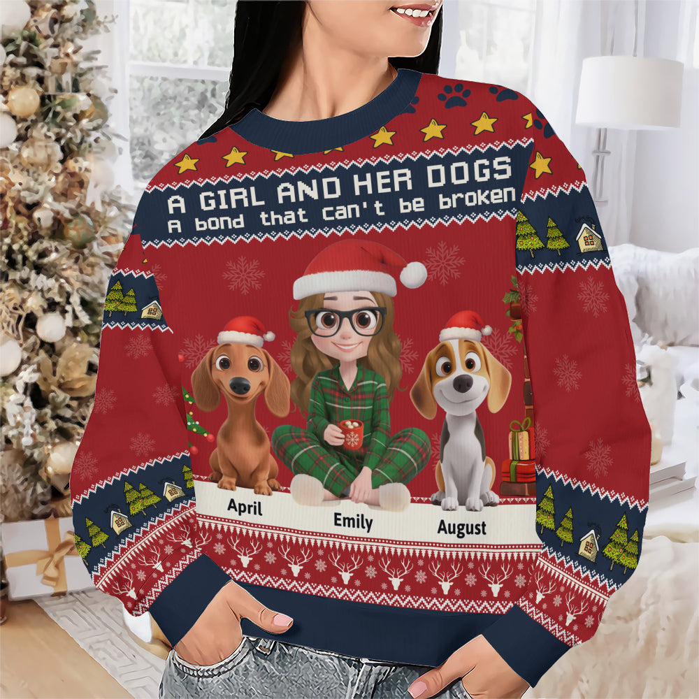 PSTS02 A Girl And Her Dog Xmas - Personalized Custom Sweater