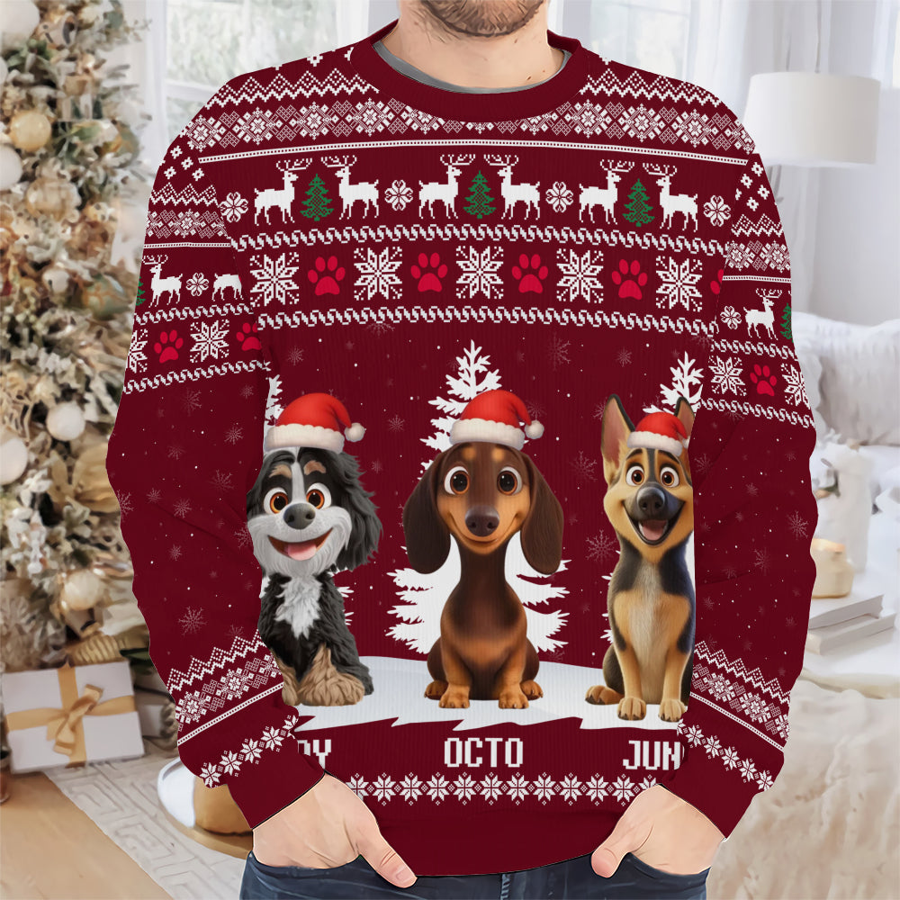 PSTS34 Dog Lover Christmas Pattern - Personalized Custom Sweater