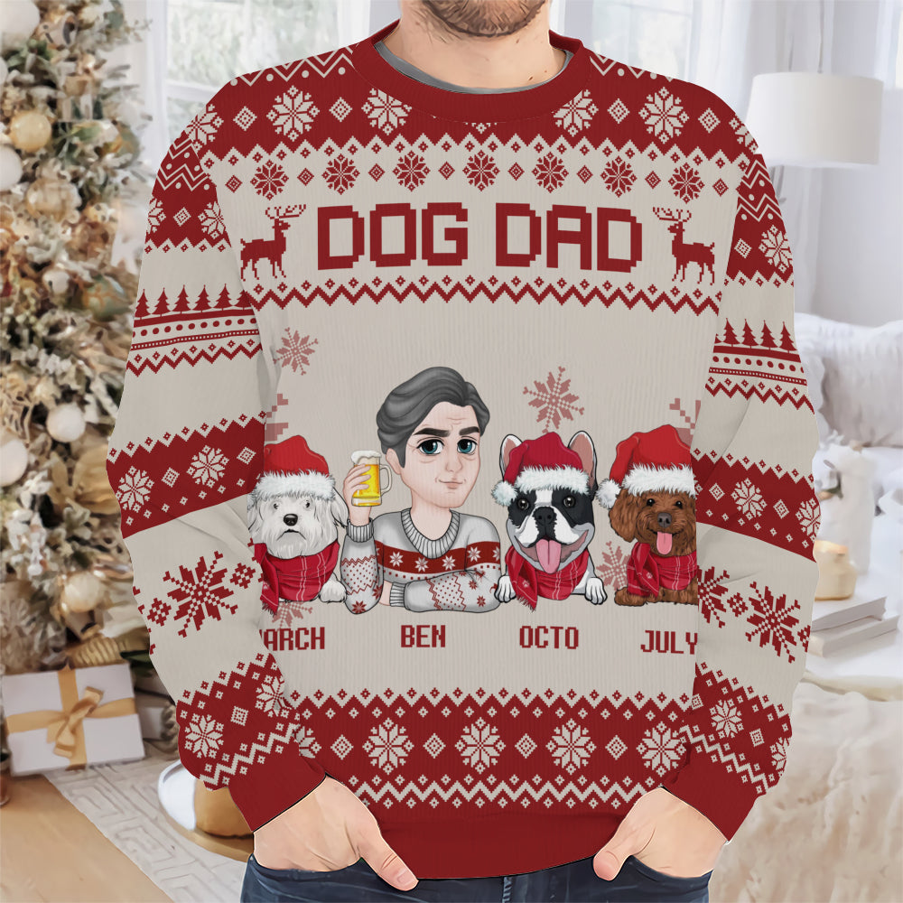 PSTS11 Dog Dad Xmas - Personalized Custom Sweater
