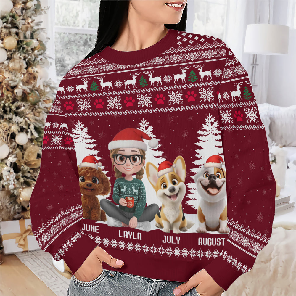 PSTS32 Dog Mom Christmas Pattern - Personalized Custom Sweater