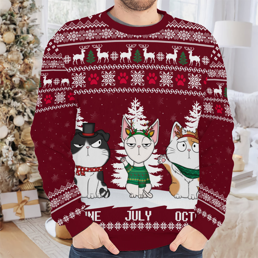 PSTS38 Cat Lover Funny Christmas Pattern - Personalized Custom Sweater