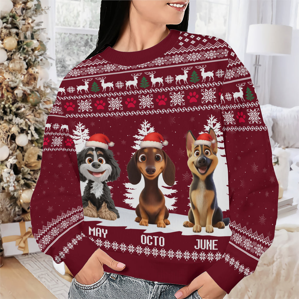 PSTS34 Dog Lover Christmas Pattern - Personalized Custom Sweater