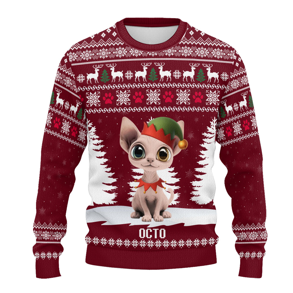 PSTS37 Cat Lover Christmas Pattern - Personalized Custom Sweater