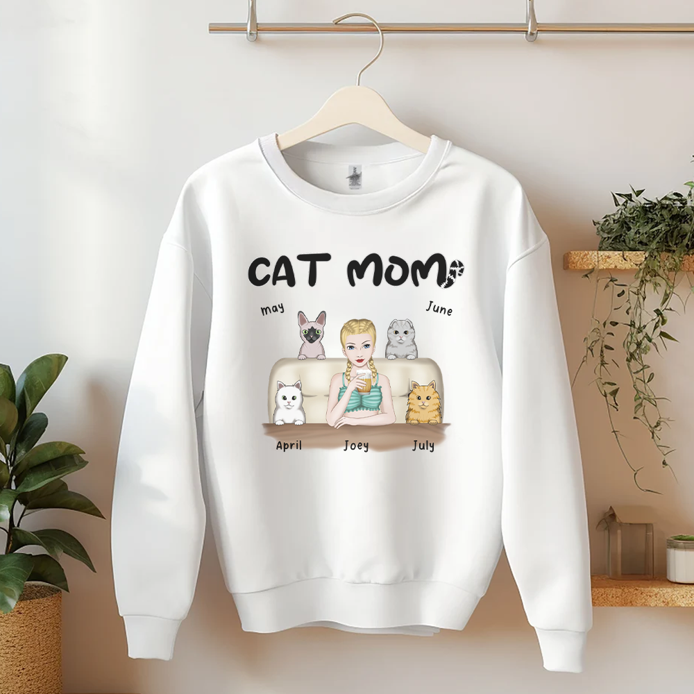 PST41 Cat Mom Frontal Full Color Female 4 Cats