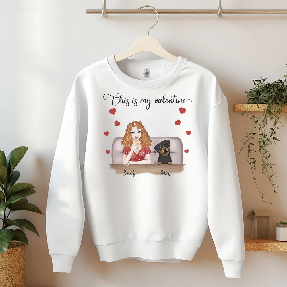 PST36 This Is My Valentine Woman And Dogs Frontal Full Color