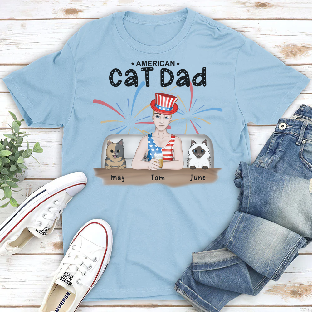 PST17 American Cat Dad - Frontal Full Color - Male 4 Cats