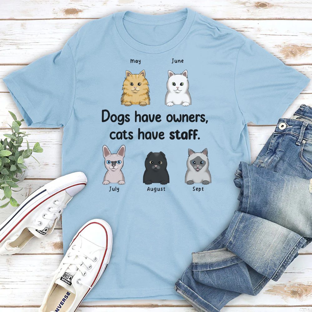 PST23 Dogs Have Owners Cats Have Staff Frontal Cat Lovers