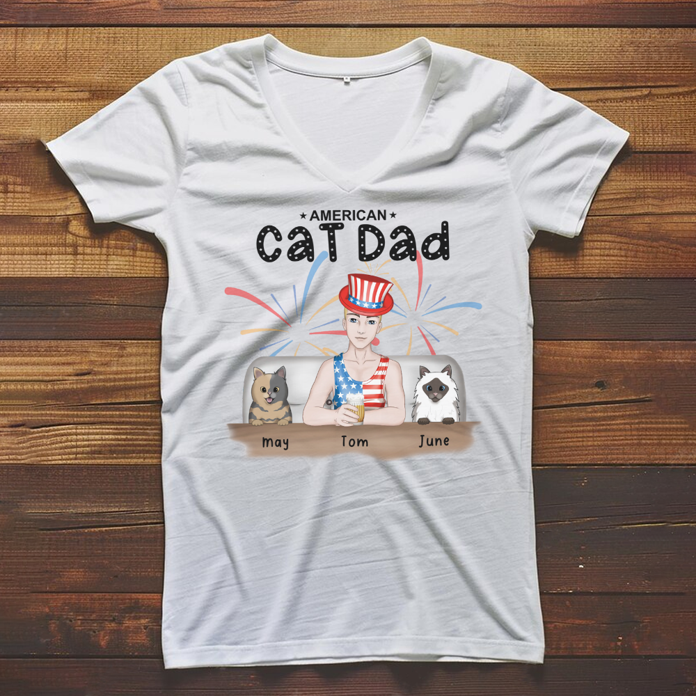 PST17 American Cat Dad - Frontal Full Color - Male 4 Cats