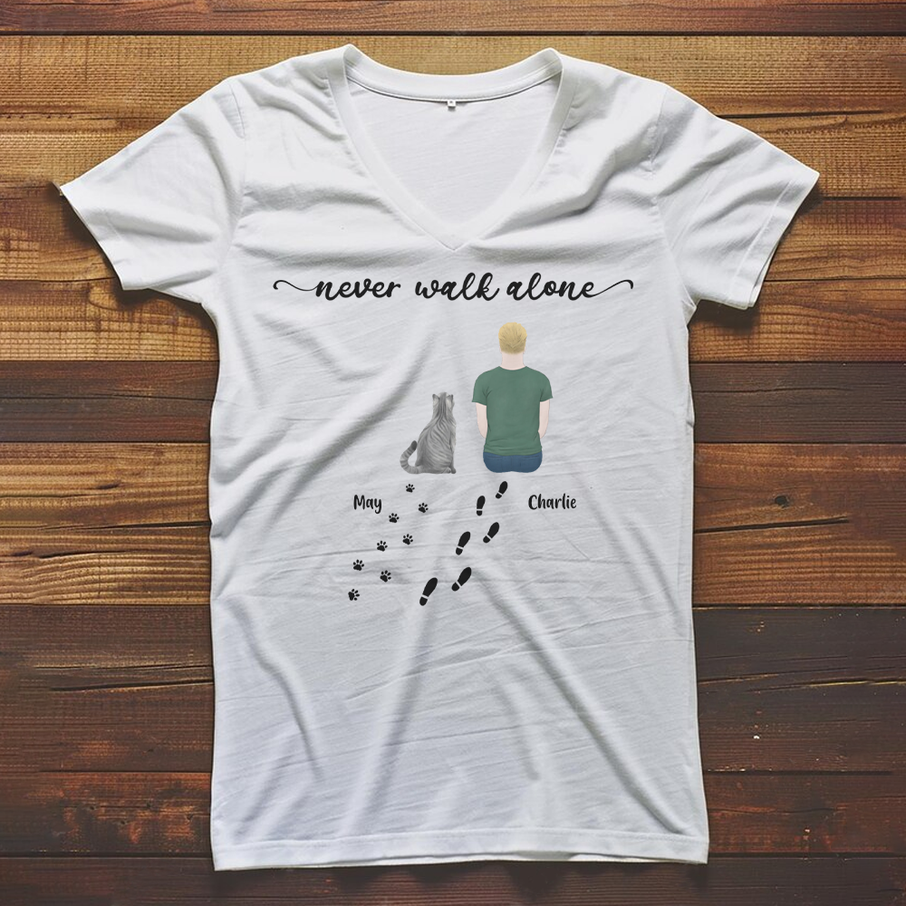 PST16 Never Walk Alone Female Male Cat Back