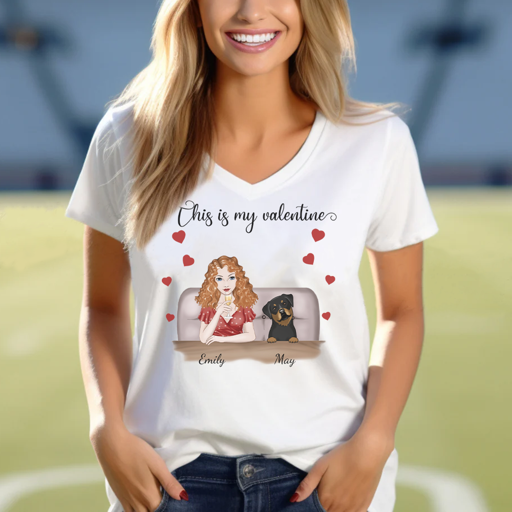 PST36 This Is My Valentine Woman And Dogs Frontal Full Color
