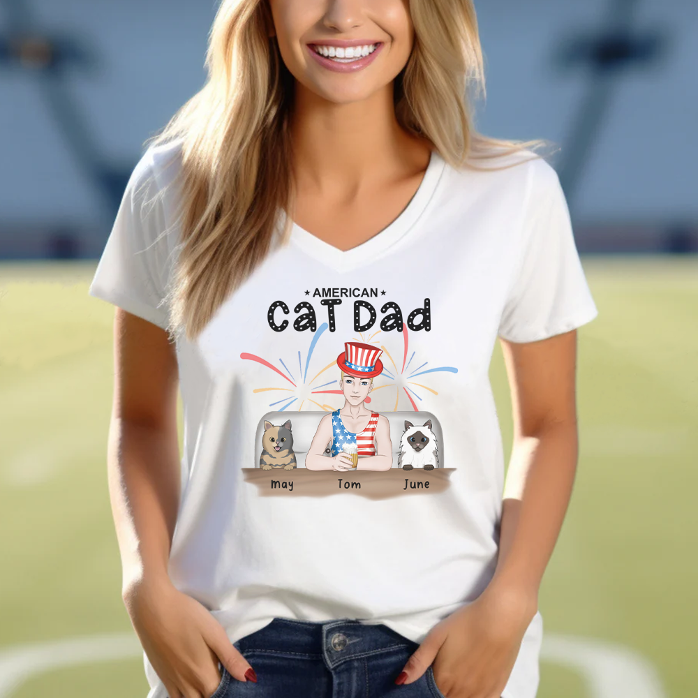 PST17 American Cat Dad - Frontal Full Color - Male 4 Cats