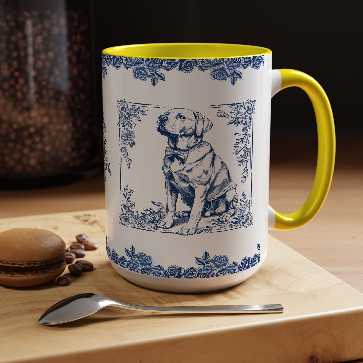PST73 Toile De Jouy Style Labrador Dog Lover - White Mug Accent Mug