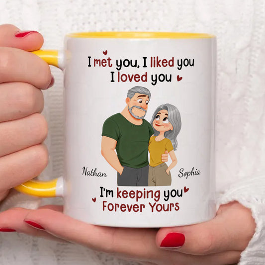PST170 I Met You I Liked You I Love You - Personalized White Mug Accent Mug