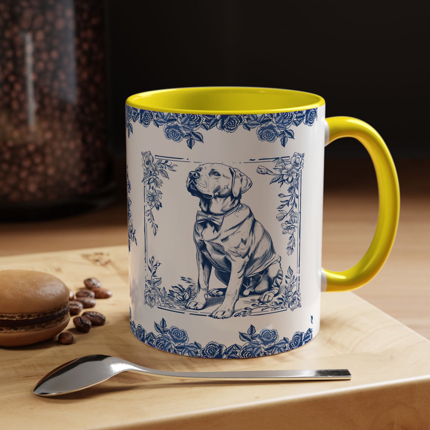 PST73 Toile De Jouy Style Labrador Dog Lover - White Mug Accent Mug