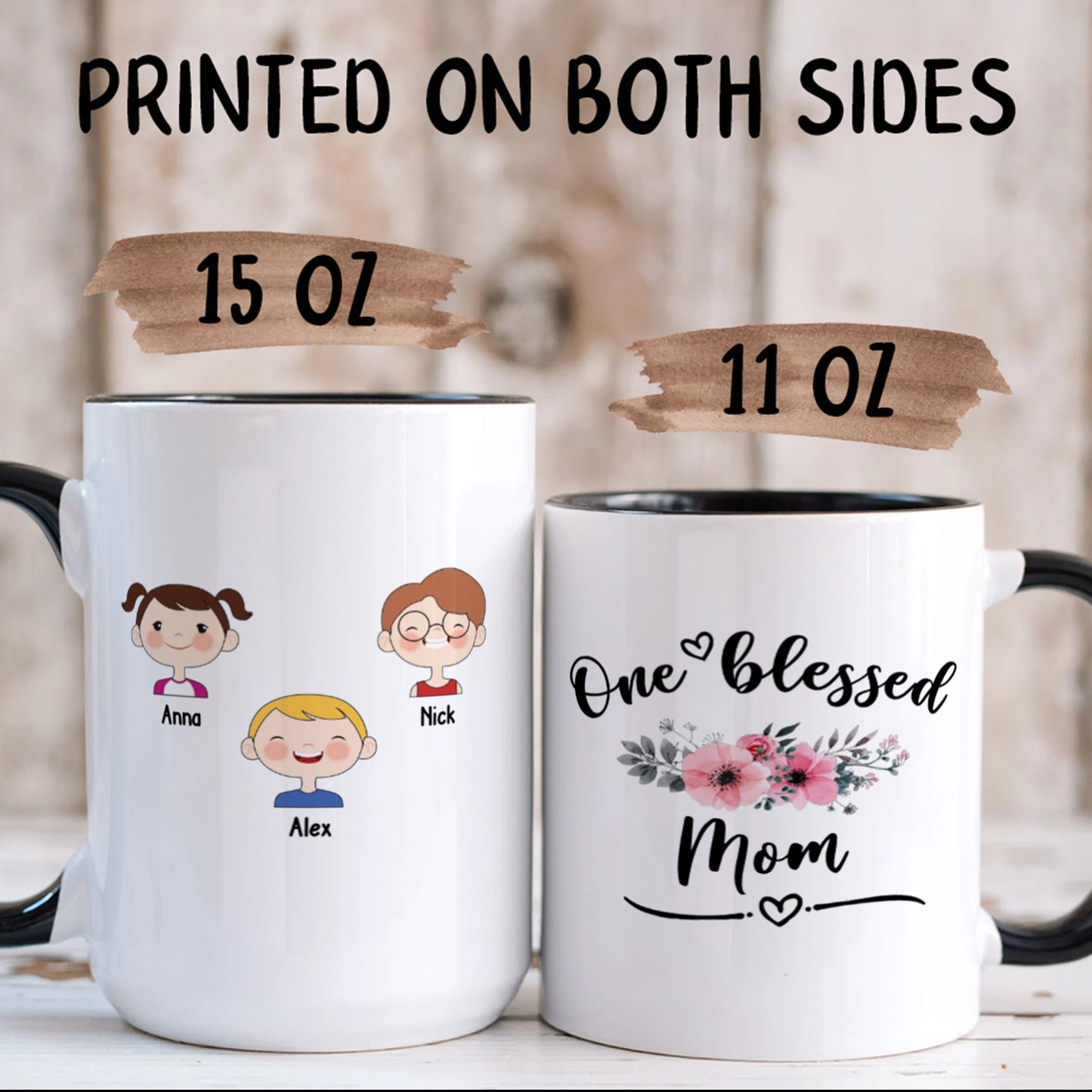 UPST03 World‘s Best Grandma - Personalized White Mug Accent Mug
