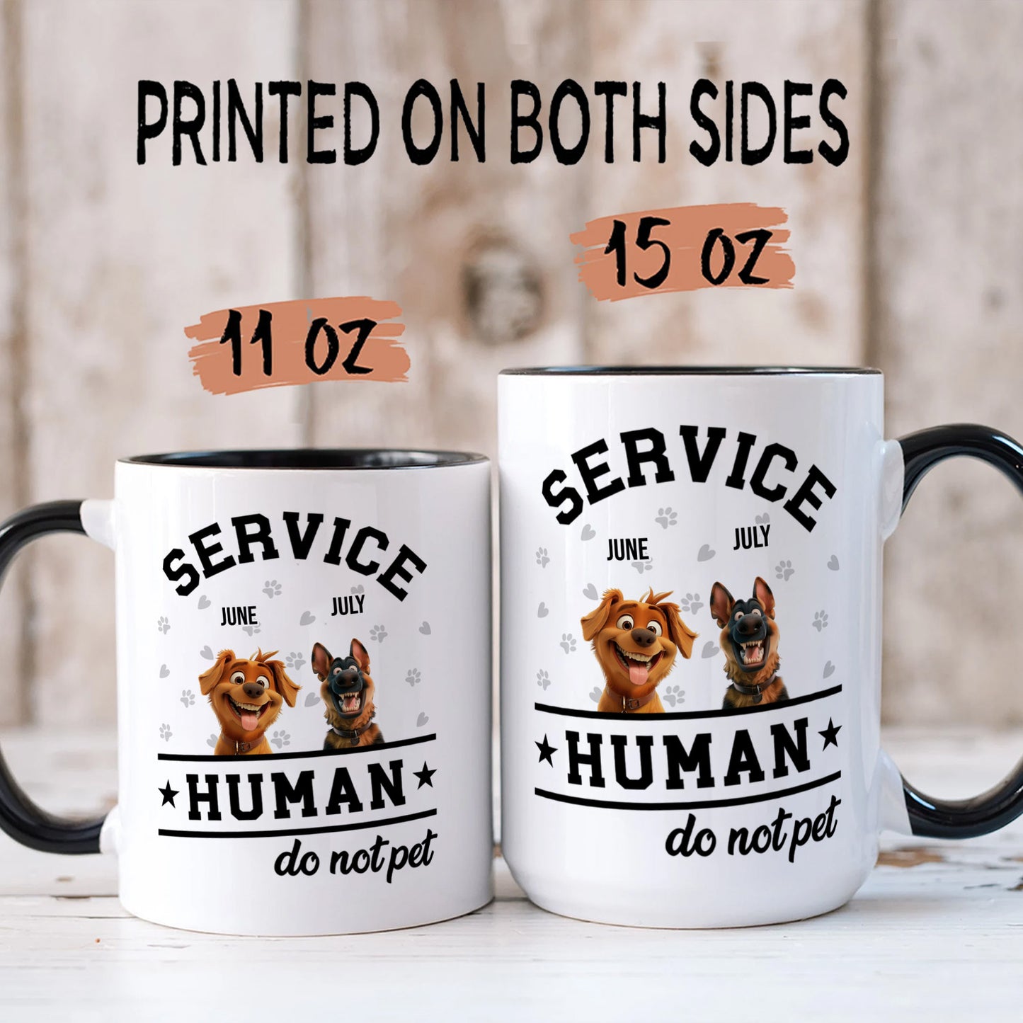 PST61 Service Human Do not Pet Dog Lover - Personalized Custom Mug