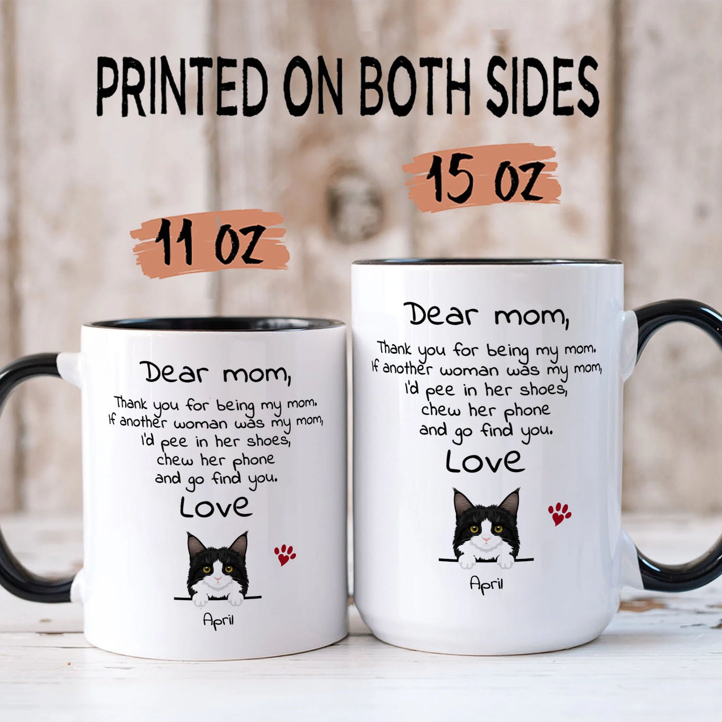 PST92 Dear Cat Dad Cat Mom Cat Parent - White Mug Accent Mug