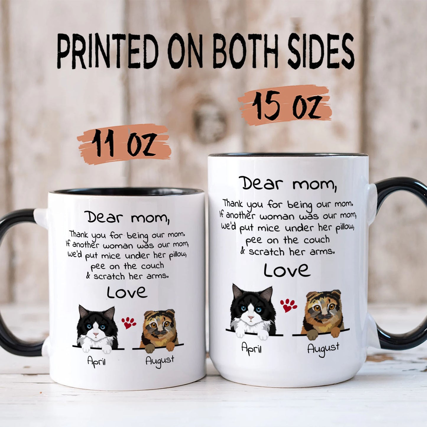PST93 Dear Cat Dad Cat Mom Cat Parent - White Mug Accent Mug