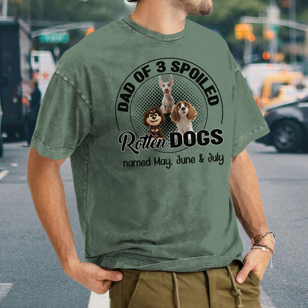 Miah1505a Dad Mom Of A Spoiled Rotten Dog 3D - Personalized Custom Washed T-shirt
