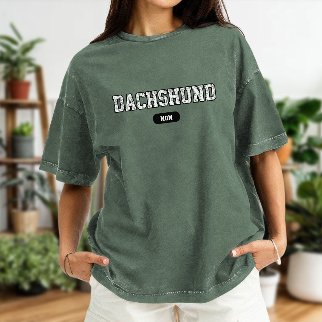 PST69 Toile De Jouy Style Dog Mom Dog Dad Dachshund Dog Lover - Personalized Custom Washed T-shirt
