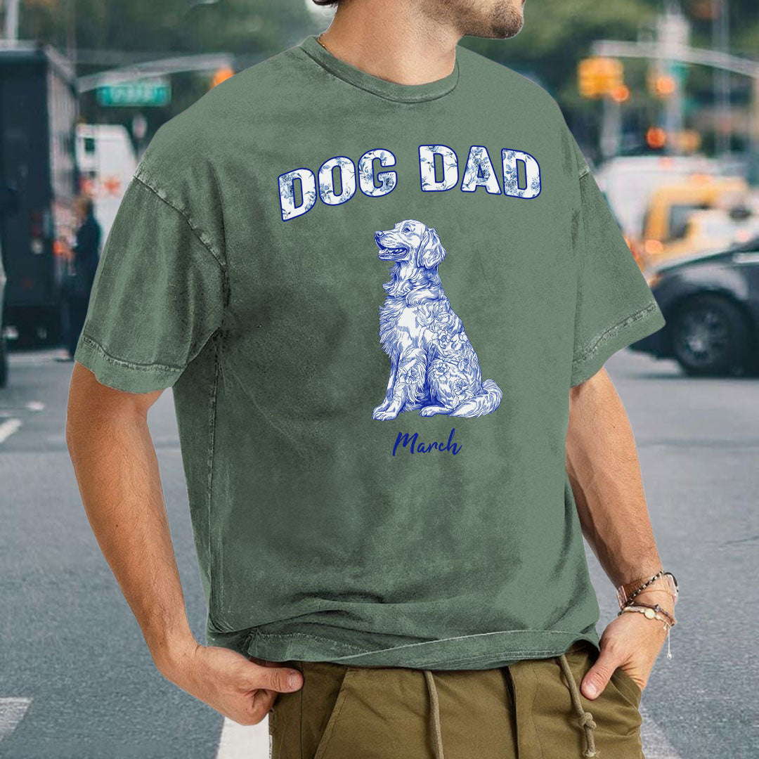 PST57 Toile De Jouy French Dog Lover - Personalized Custom Washed T-shirt