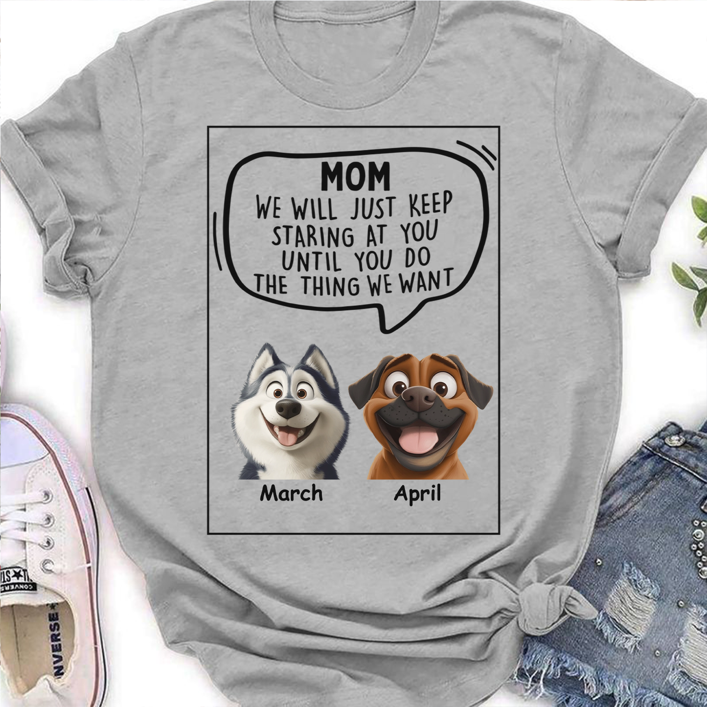Miah1472 Dad Mom I Will Just Keep Staring At You Until You Do The Thing I Want-Personalized Custom T-shirt