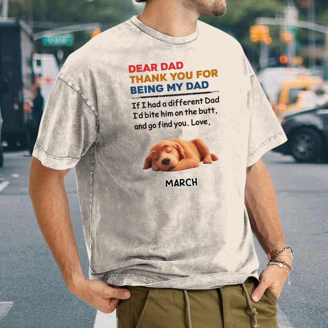 Miah1471 Thank You For Being My Mom Dad - Personalized Custom Washed T-shirt