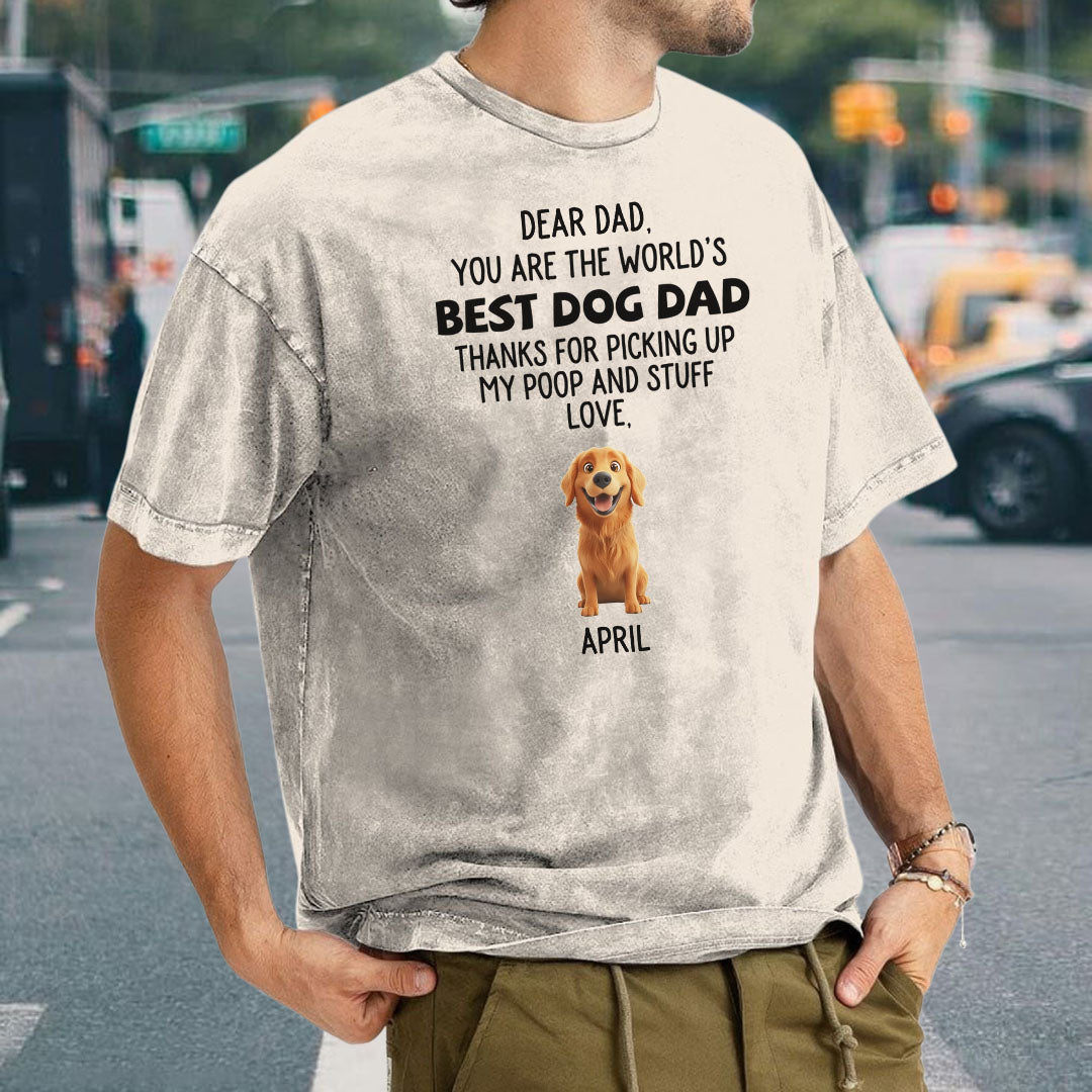 ETT2680a Thanks For Picking Up My Poop And Stuff Love - Personalized Custom Washed T-shirt
