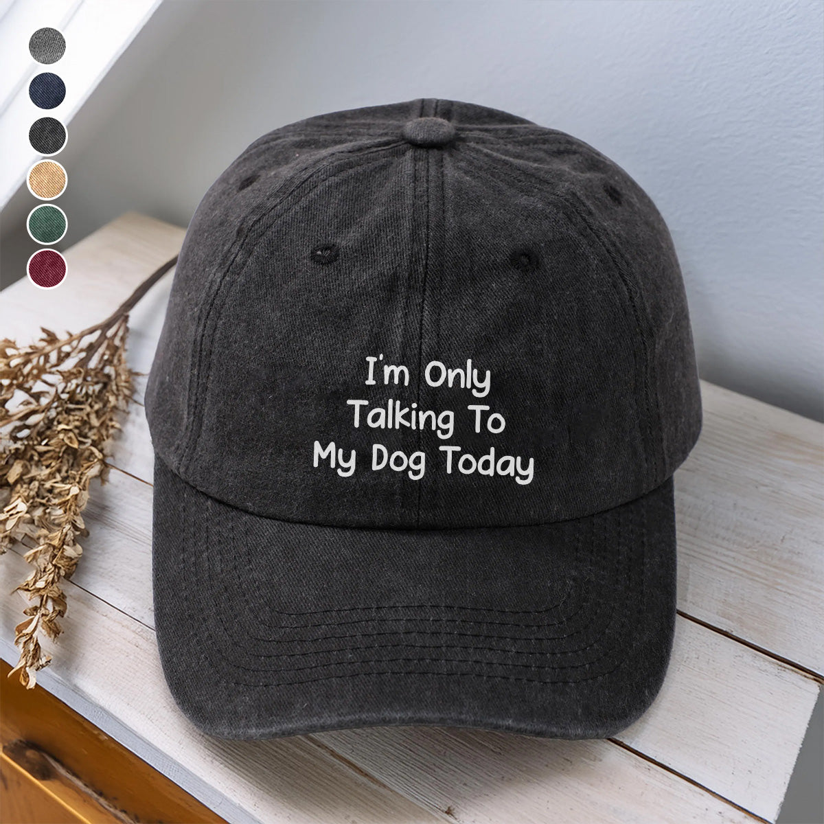 PSC06 I'm Only Talking To My Dog Today - Wash Denim Cap