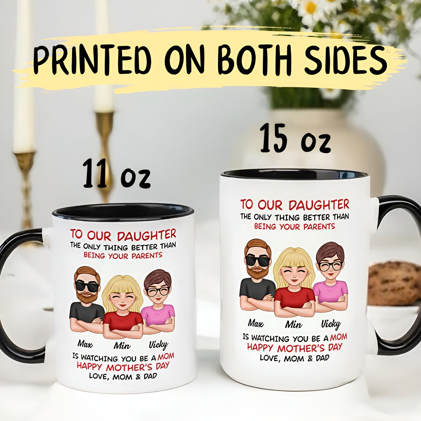 UPST05 To Our Daughter From Parents - Personalized White Mug Accent Mug